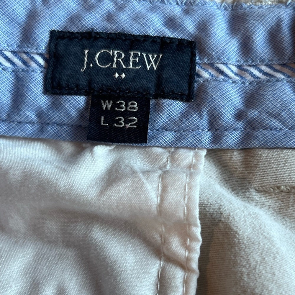 J Crew Pants Mens 38x32 Bedford Chino Beige Cotton Flat Front Pockets Straight - Picture 6 of 6